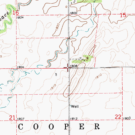 Topographic Map of Township of East Cooper, KS