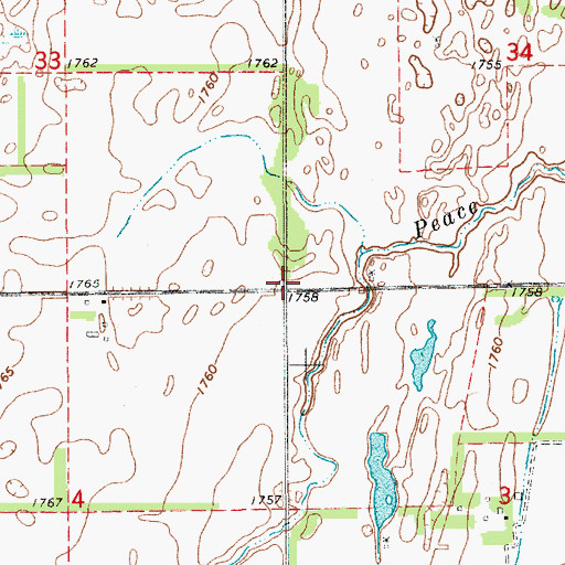Topographic Map of Township of Hayes, KS