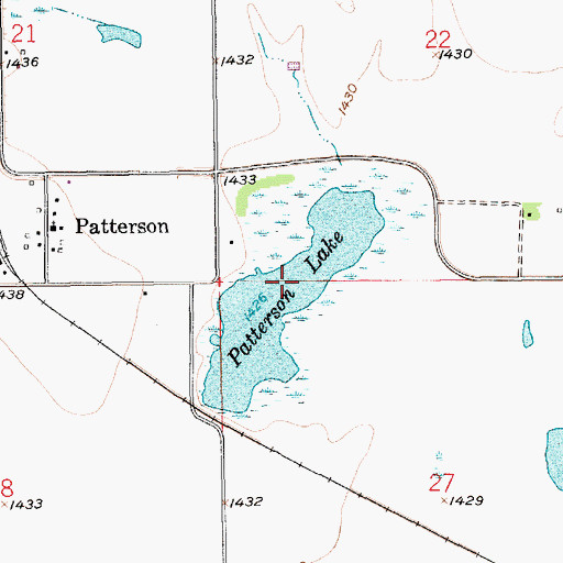 Topographic Map of Patterson Lake, KS
