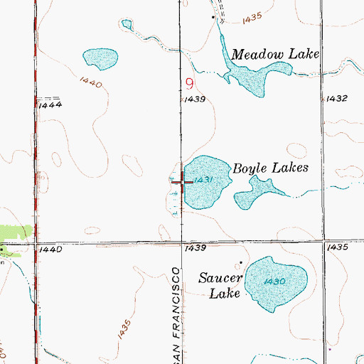 Topographic Map of Boyle Lakes, KS