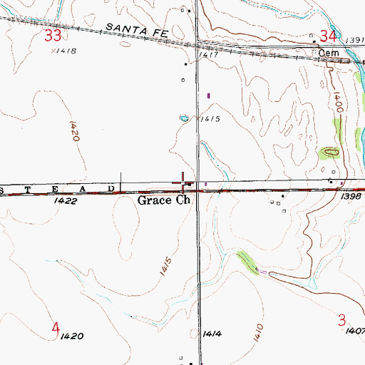Topographic Map of Grace Mennonite Church, KS