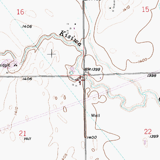 Topographic Map of Township of Lakin, KS