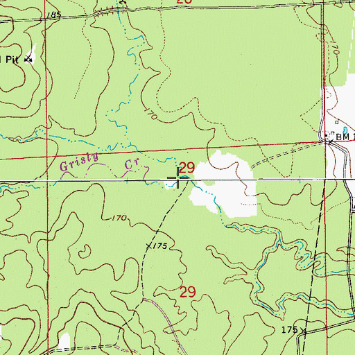 Topographic Map of Canada Creek, AR