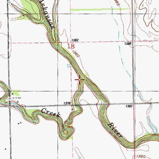 Topographic Map of Kisiwa Creek, KS