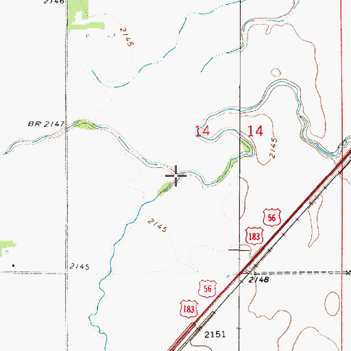 Topographic Map of Little Coon Creek, KS
