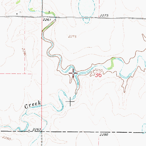 Topographic Map of White Woman Creek, KS