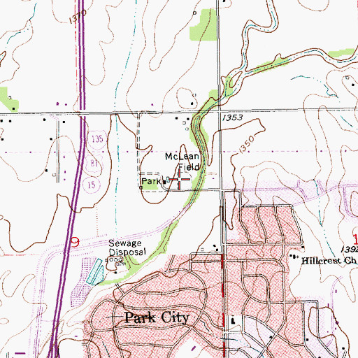 Topographic Map of McLean Field, KS
