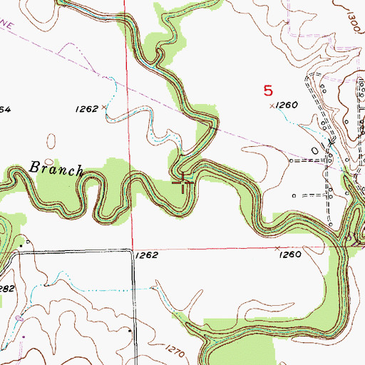 Topographic Map of West Branch Whitewater River, KS
