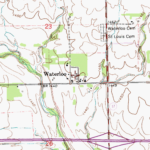 Topographic Map of Waterloo, KS