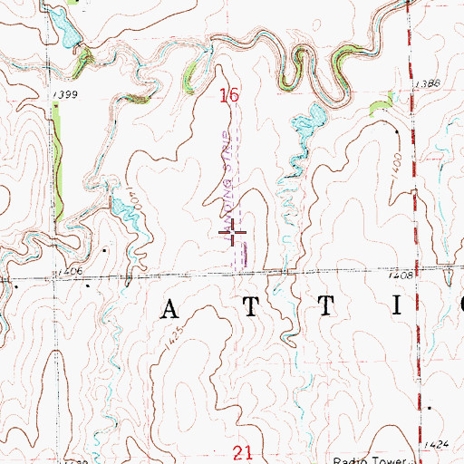 Topographic Map of Township of Attica, KS