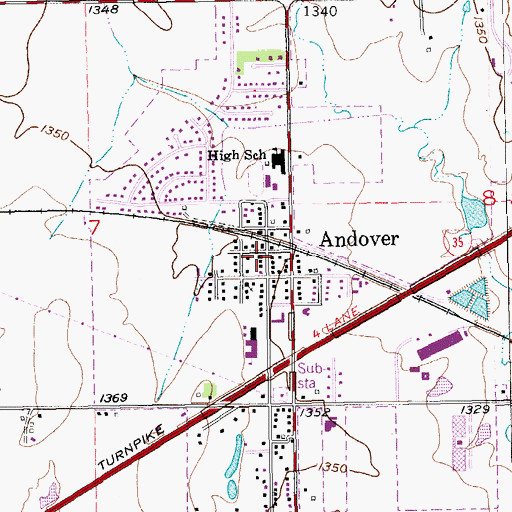 Topographic Map of Andover, KS