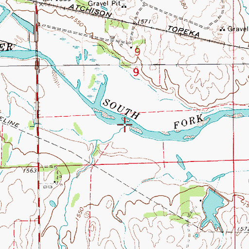 Topographic Map of Wild Run Creek, KS
