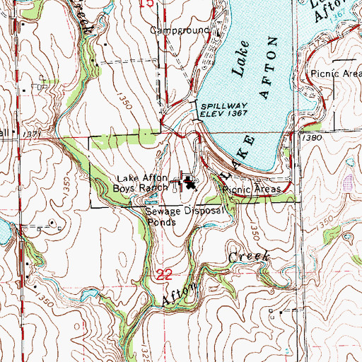 Topographic Map of Judge James V Riddel Boy's Ranch, KS