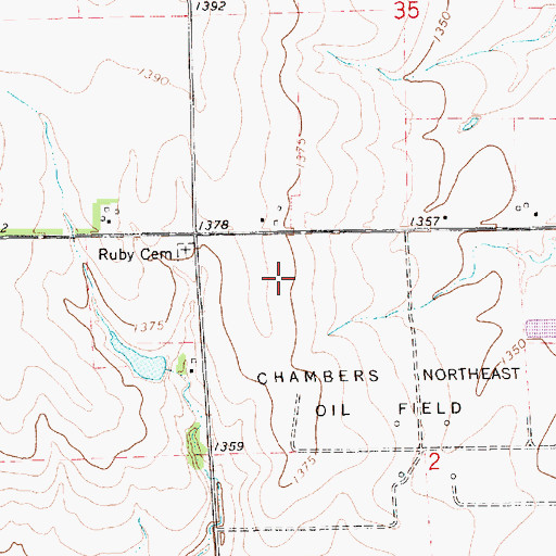 Topographic Map of Clearwater Oil Field, KS
