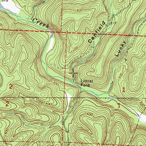 Topographic Map of Canfield Hollow, AR