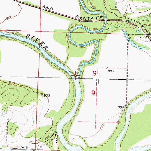 Topographic Map of Big Creek, KS