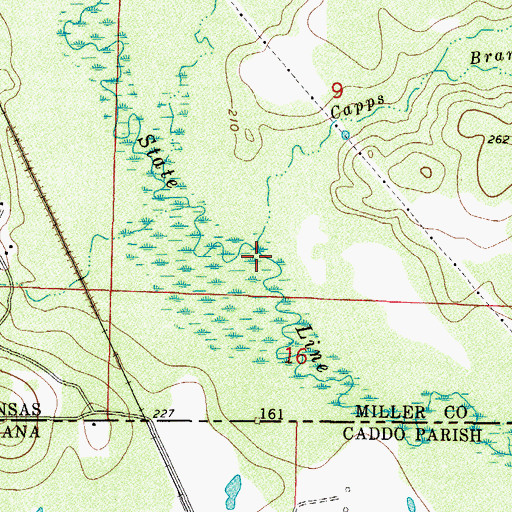 Topographic Map of Capps Branch, AR