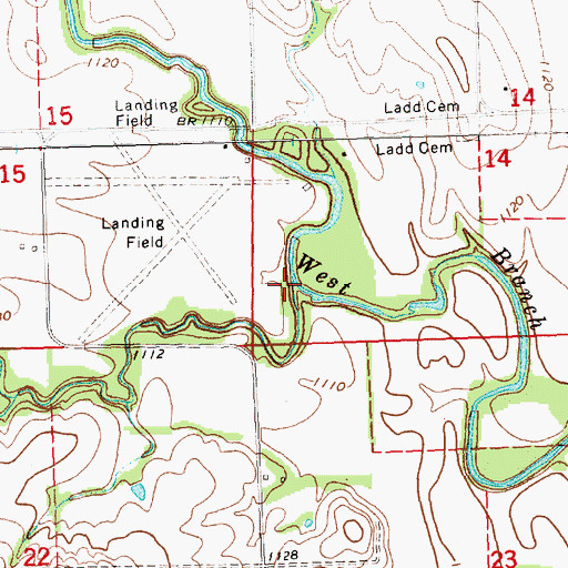 Topographic Map of Coon Creek, KS