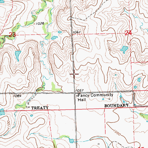 Topographic Map of Fancy Community Hall, KS