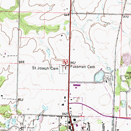 Topographic Map of Fussman Cemetery, KS