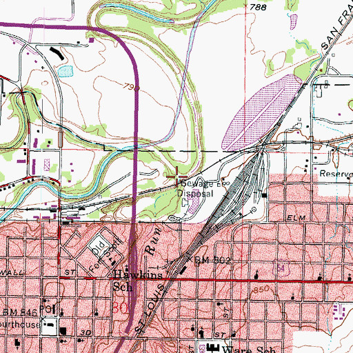 Topographic Map of Buck Run, KS