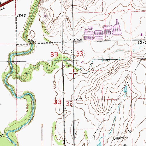 Topographic Map of Silverton School (historical), KS