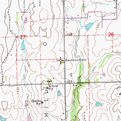 Topographic Map of Garrison Cemetery, KS