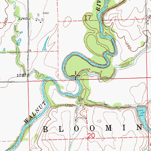 Topographic Map of Hickory Creek, KS