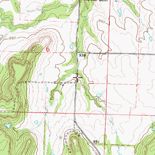 Topographic Map of Hunter Cemetery, KS