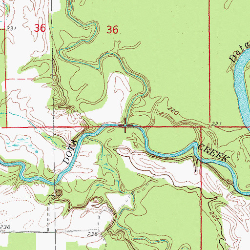 Topographic Map of Carter Creek, AR