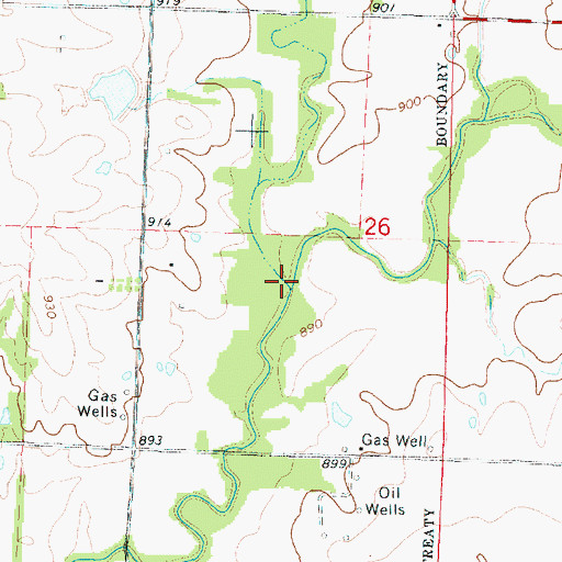 Topographic Map of Pony Creek, KS