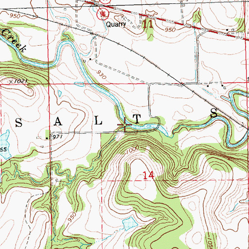 Topographic Map of Little Salt Creek, KS