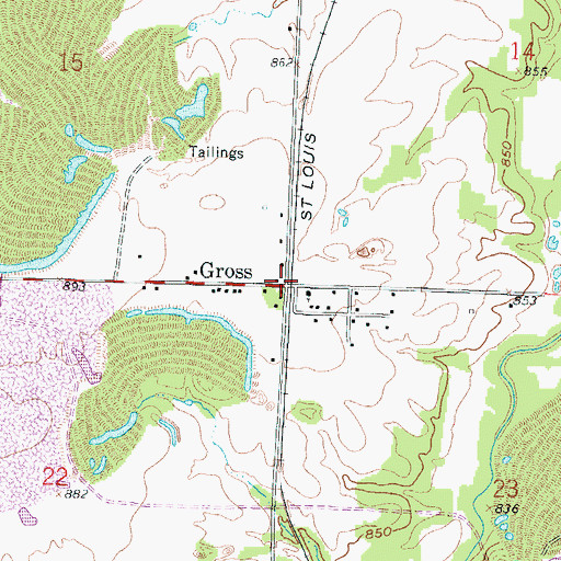 Topographic Map of Gross, KS