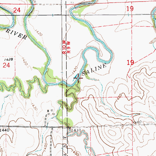 Topographic Map of East Twin Creek, KS