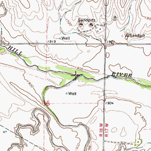 Topographic Map of Big Timber Creek, KS