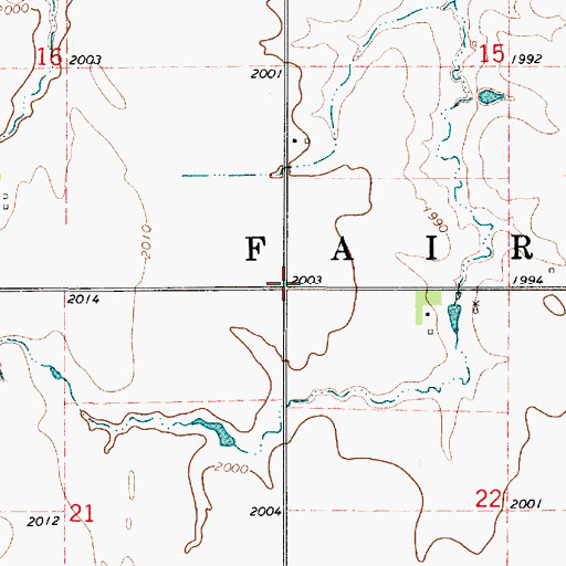 Topographic Map of Township of Fairview, KS
