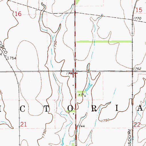 Topographic Map of Township of Victoria, KS