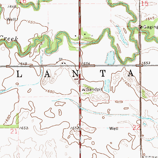Topographic Map of Township of Atlanta, KS