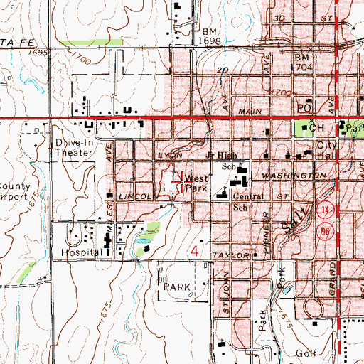Topographic Map of West Park, KS