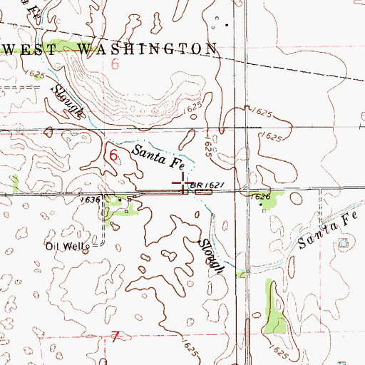 Topographic Map of Santa Fe Slough, KS