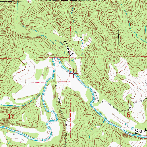 Topographic Map of Cedar Creek, AR