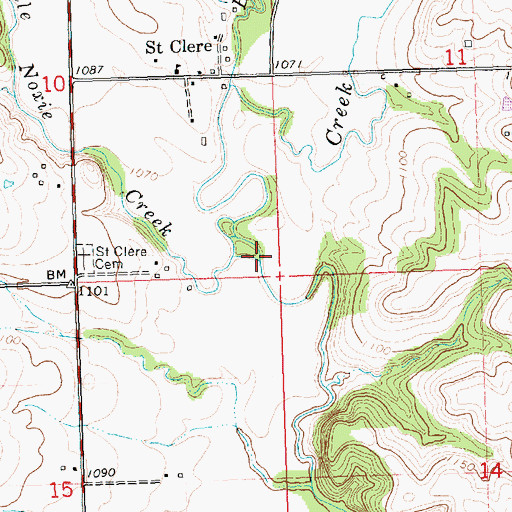 Topographic Map of Little Noxie Creek, KS