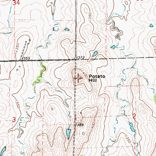 Topographic Map of Potato Hill, KS