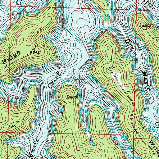 Topographic Map of Cedar Hollow, AR