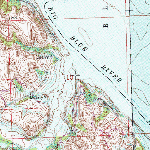 Topographic Map of Tuttle Creek, KS