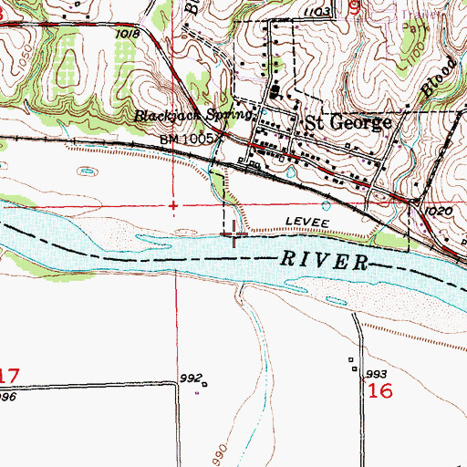 Topographic Map of Blackjack Creek, KS