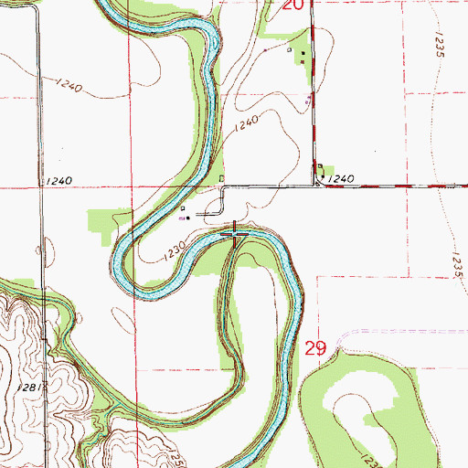 Topographic Map of Salt Creek, KS
