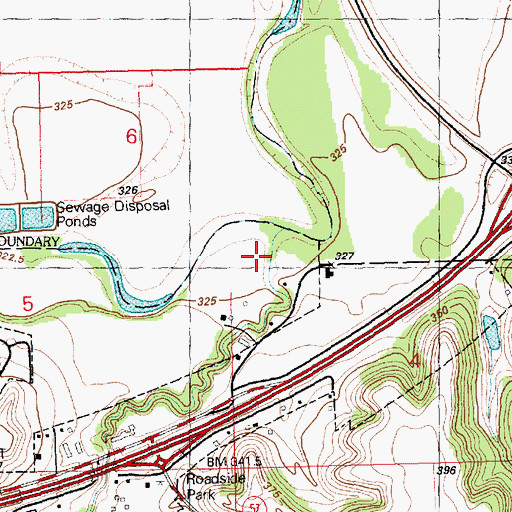 Topographic Map of Franks Creek, KS