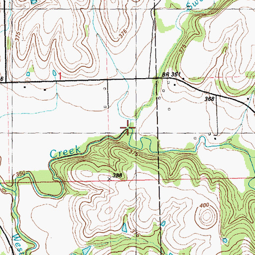 Topographic Map of Swede Creek, KS