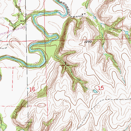 Topographic Map of Township of Lyon, KS